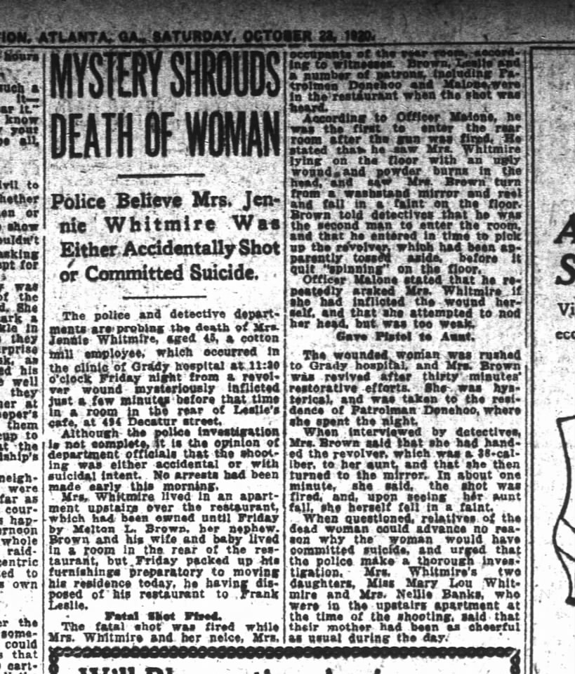 Mary Whitmire's Mother Shot!  Accident, Suicide, Or Murder