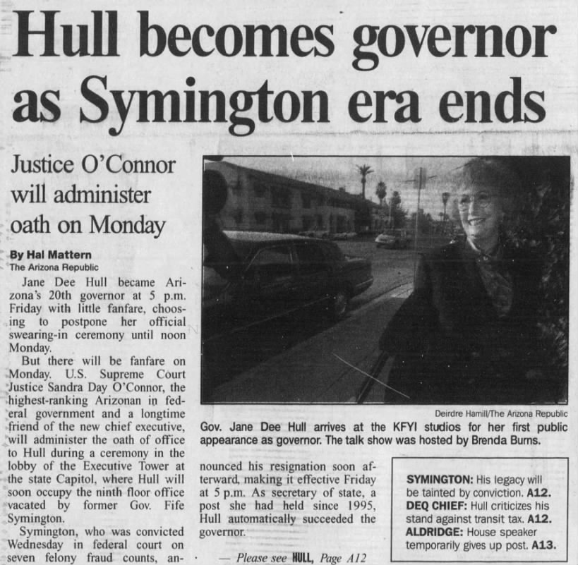 Hull succeeds Symington September 5