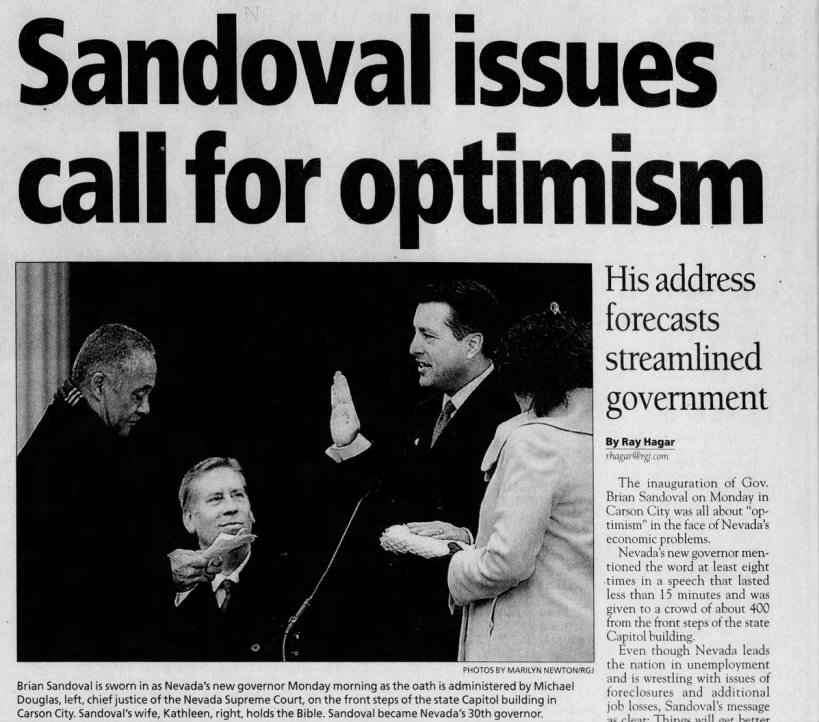 Sandoval issues call for optimism