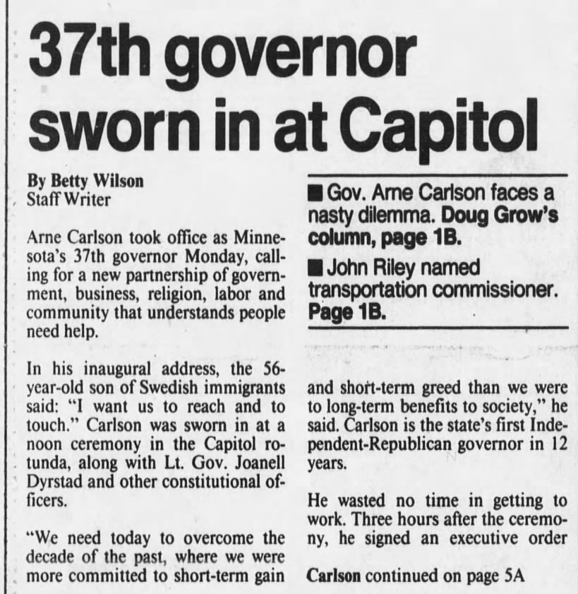 37th governor sworn in at Capitol
