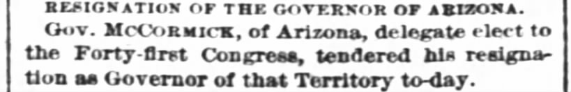 Resignation of the Governor of Arizona
