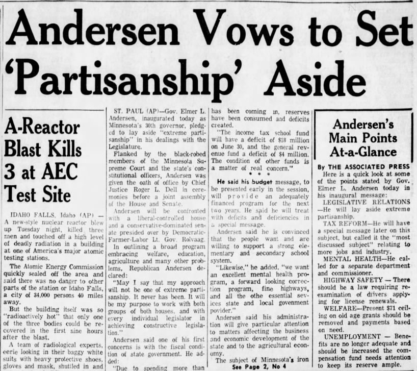 Andersen Vows to Set 'Partisanship' Aside