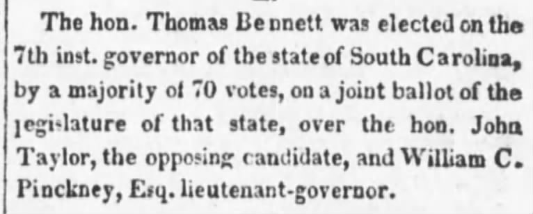 Bennett elected December 7