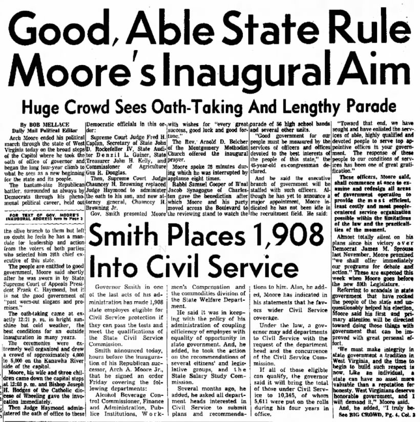 Moore inaugurated January 13