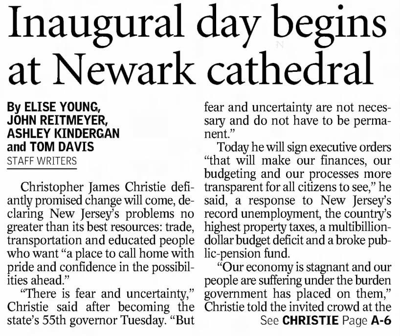 Inaugural day begins at Newark cathedral