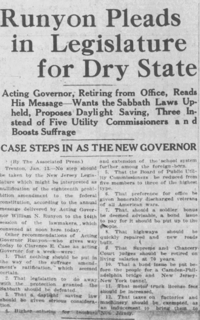 Runyon Pleads in Legislature for Dry State