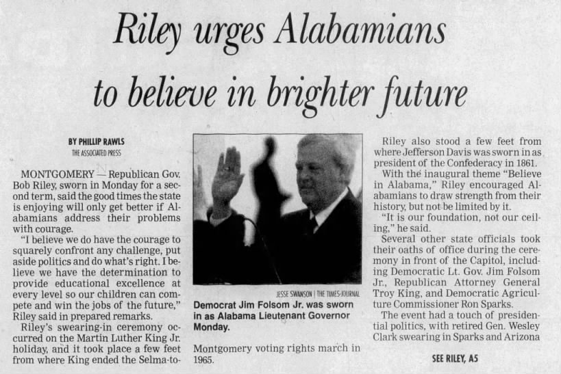 Riley Urges Alabamians to Believe in Brighter Future