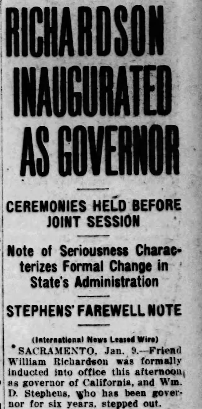 Richardson Inaugurated As Governor