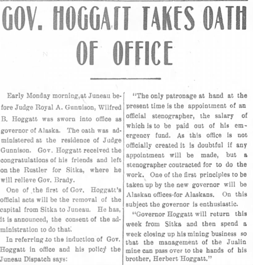 Gov. Hoggatt Takes Oath of Office