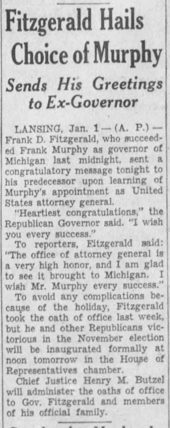 Fitzgerald Hails Choice of Murphy