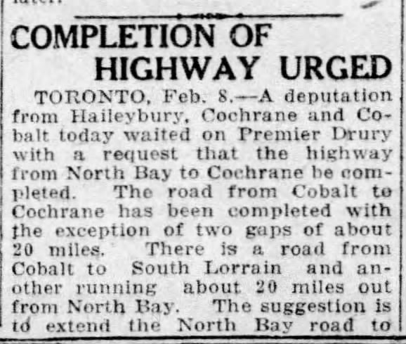 Completion of Highway Urged