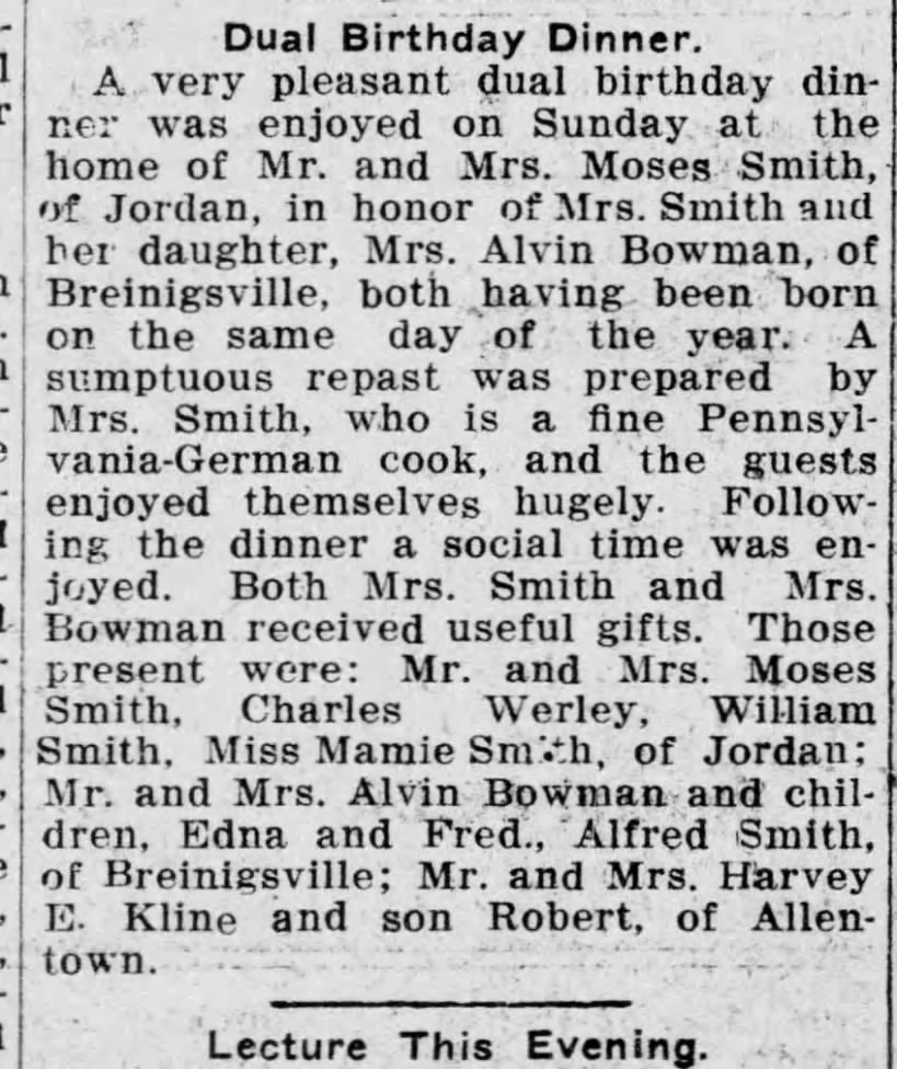 Smith, Alice and Daisy Birthday MC 1915