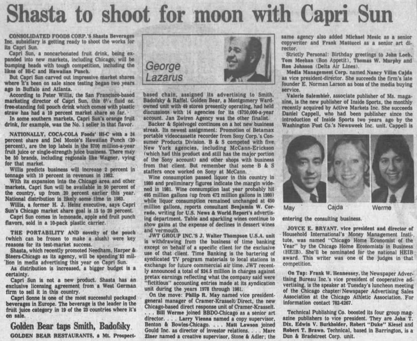 Shasta to shoot for moon with Capri Sun