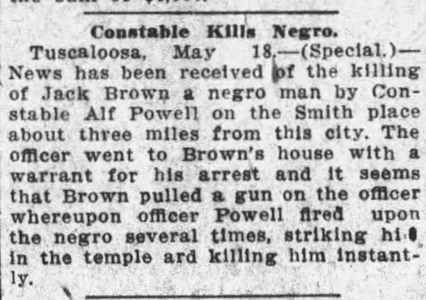 Constable Kills Negro