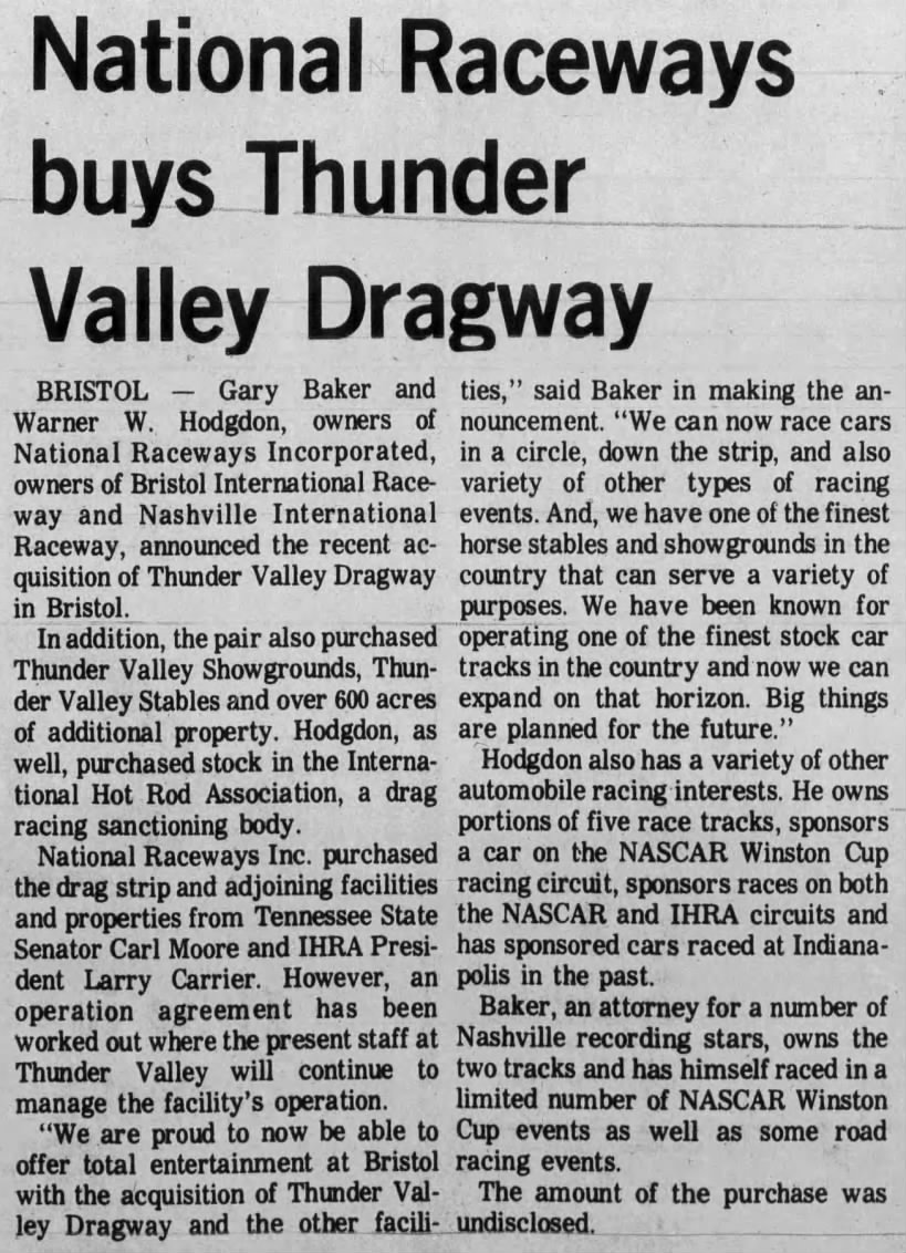 National Raceways buys Thunder Valley Dragway