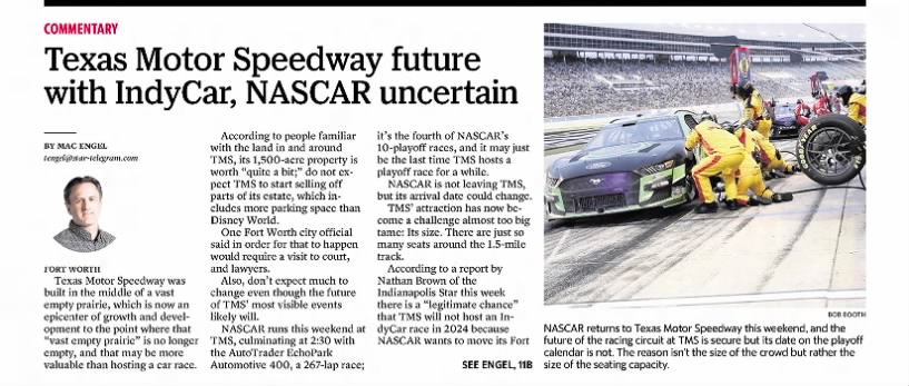 Texas Motor Speedway future with IndyCar, NASCAR uncertain (Part 1)