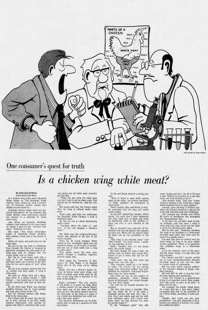 Is a chicken wing white meat?