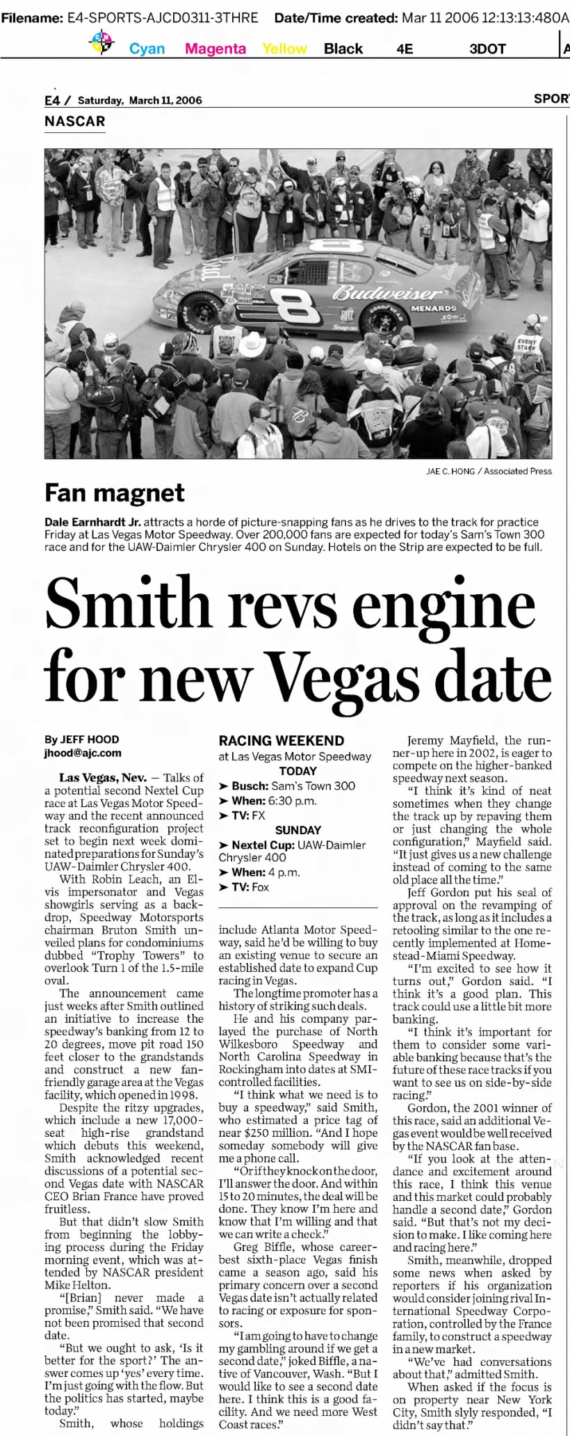 Smith revs engine for new Vegas date