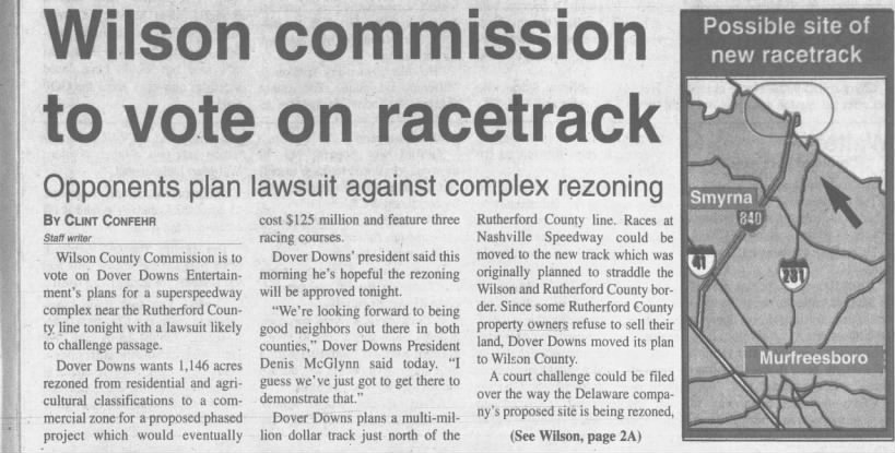 Wilson commission to vote on racetrack (Part 1)