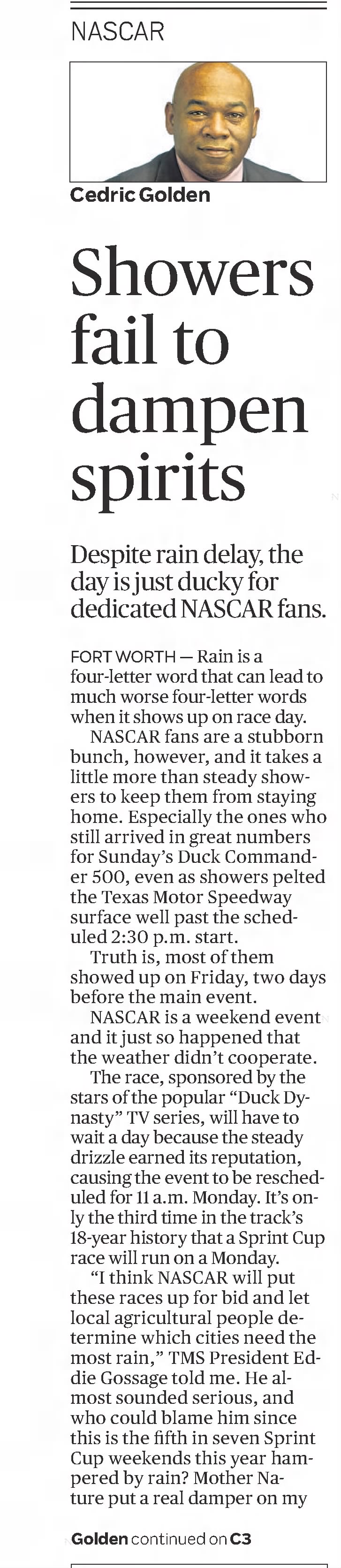 Showers fail to dampen spirits (Part 1)
