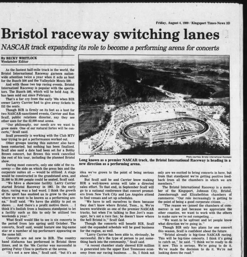 Bristol raceway switching lanes