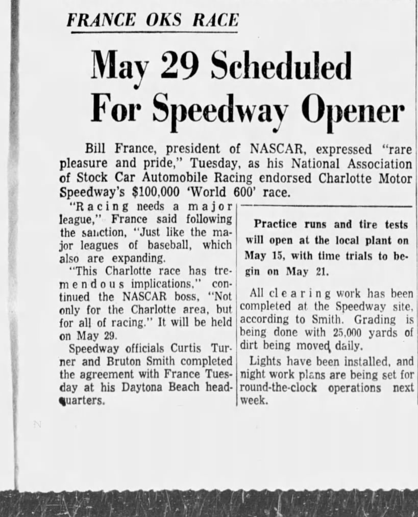 May 29 Scheduled For Speedway Opener