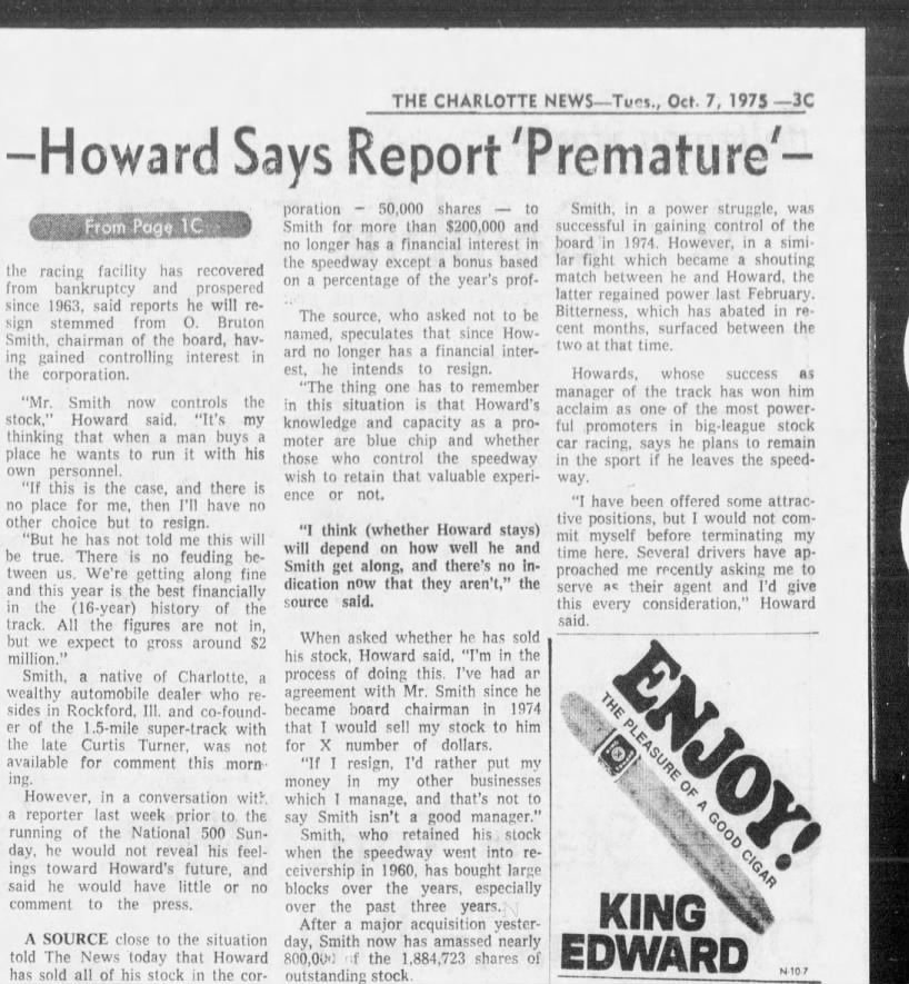 Howard Report Called Premature (Part 2)

