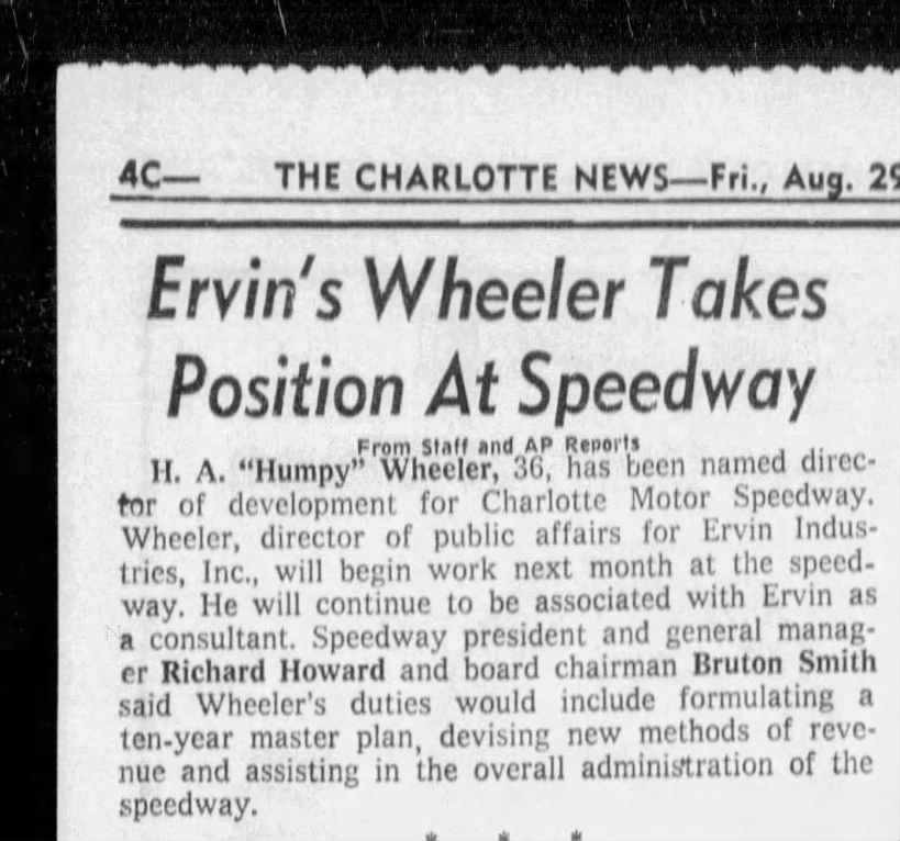 Ervin's Wheeler Takes Position at Speedway
