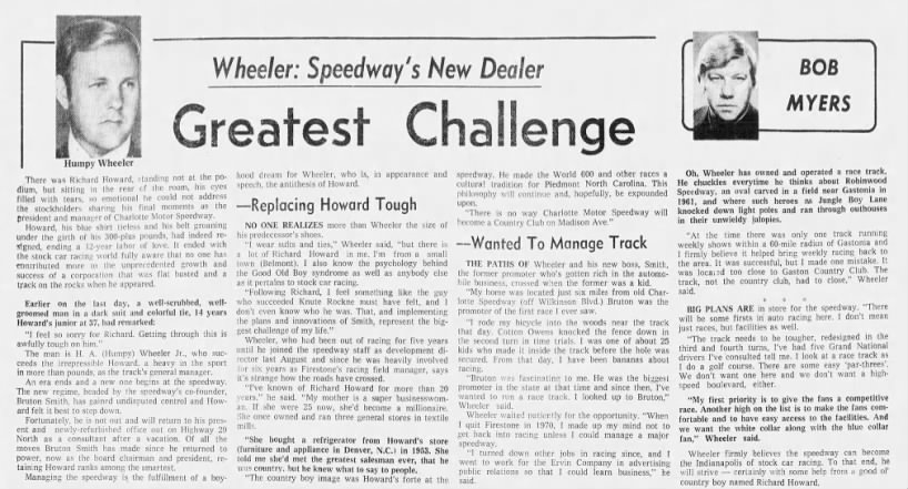 Wheeler: Speedway's New Dealer