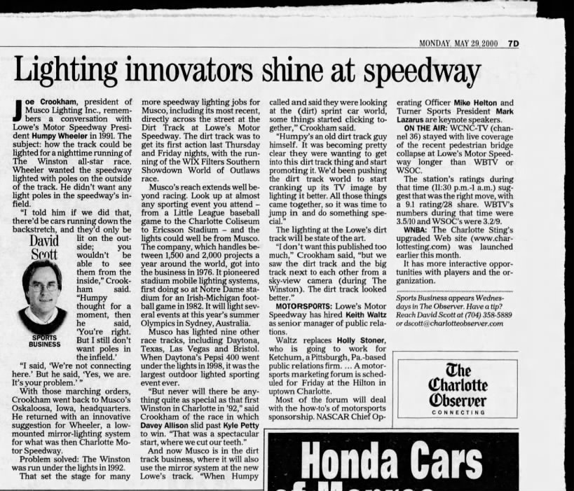 Lighting innovators shine at speedway
