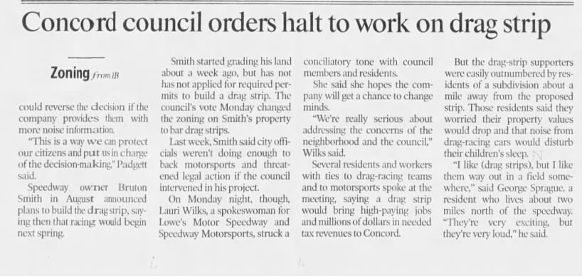 Council orders halt to work on drag strip (Part 2)