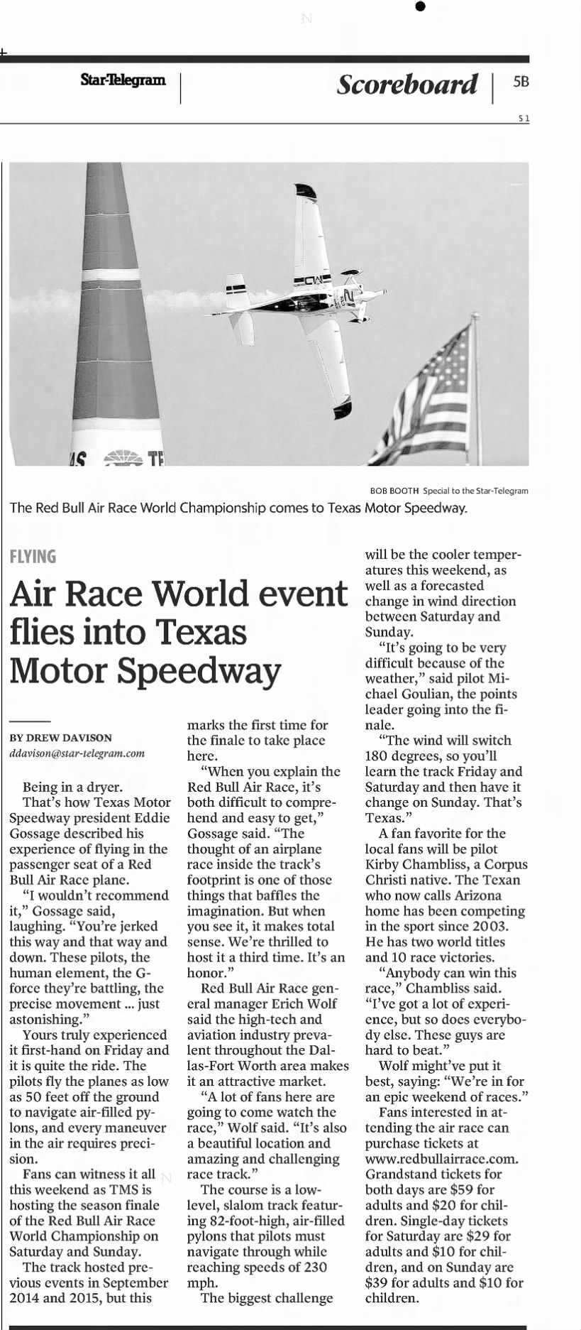 Air Race World event flies into Texas Motor Speedway