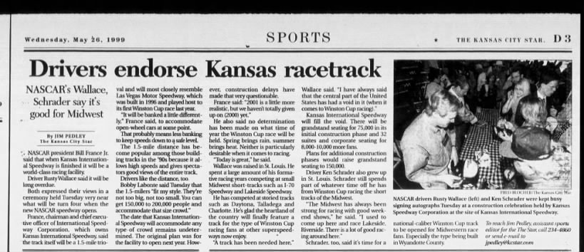 Drivers endorse Kansas racetrack