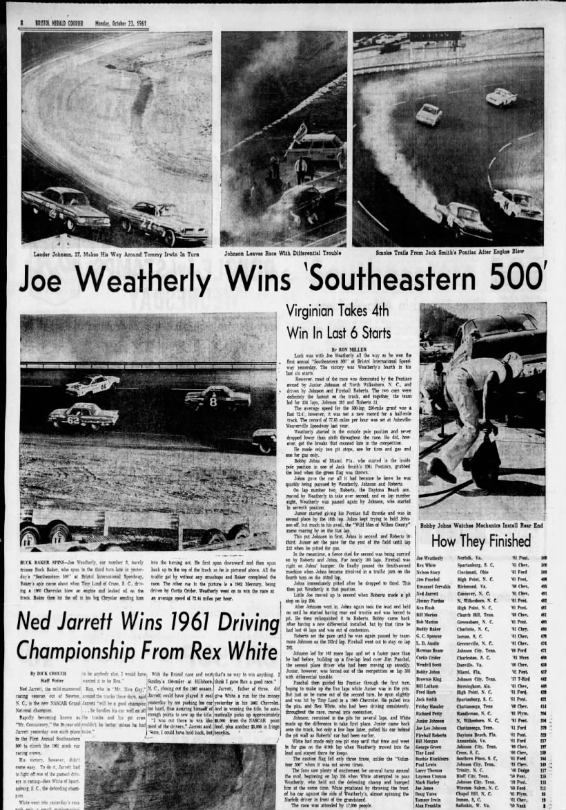 Joe Weatherly Wins 'Southeastern 500'