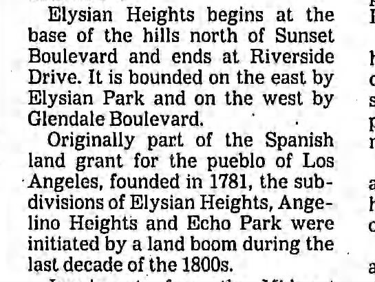 Elysian Heights Boundaries per the Los Angeles Times