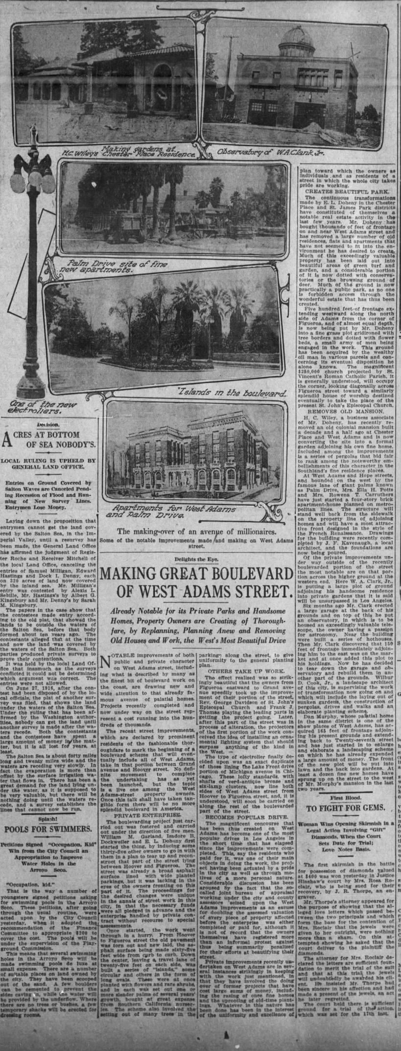 Making Great Boulevard of West Adams Street 1916