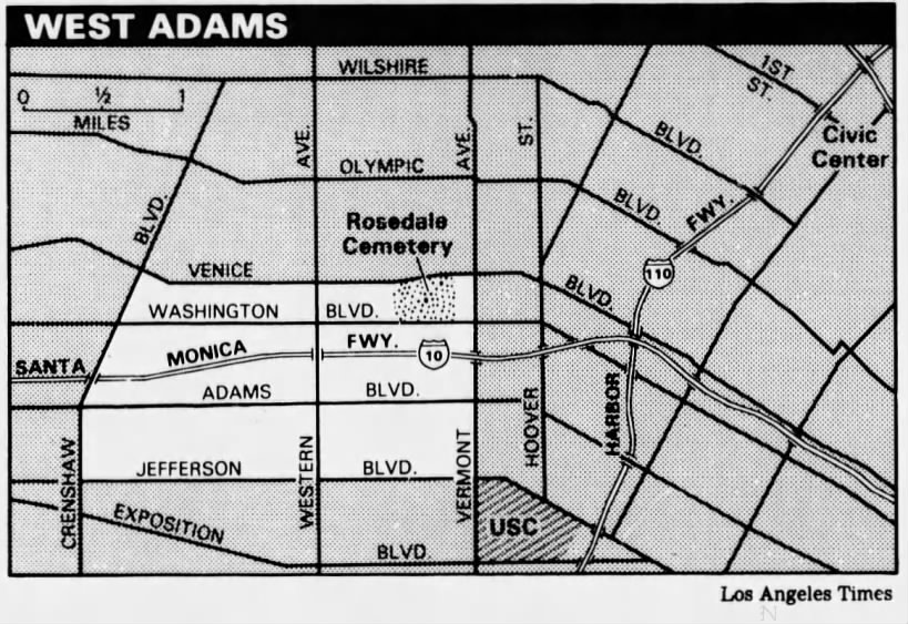 Map of West Adams