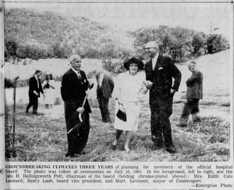 Ground breaking for the Charles Cole Memorial Hospital. The photo was taken July 16,1965