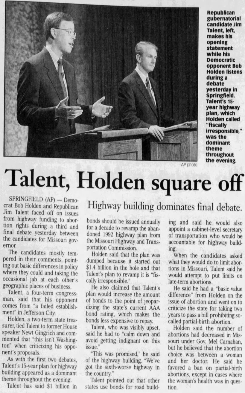 Talent, Holden square off