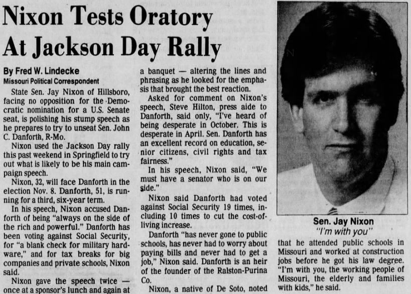 Nixon Tests Oratory At Jackson Day Rally