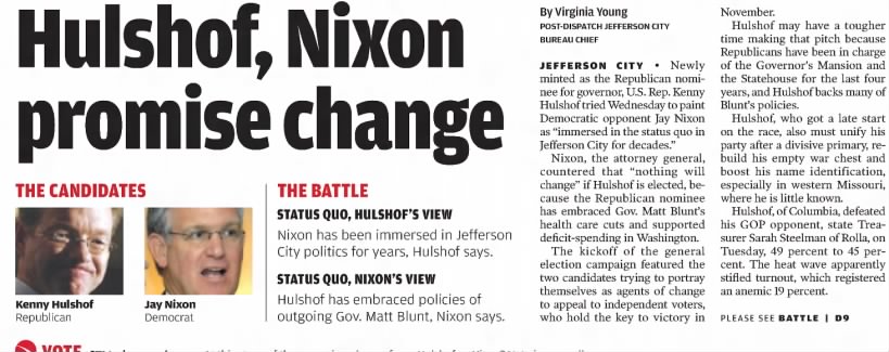 Hulshof, Nixon promise change