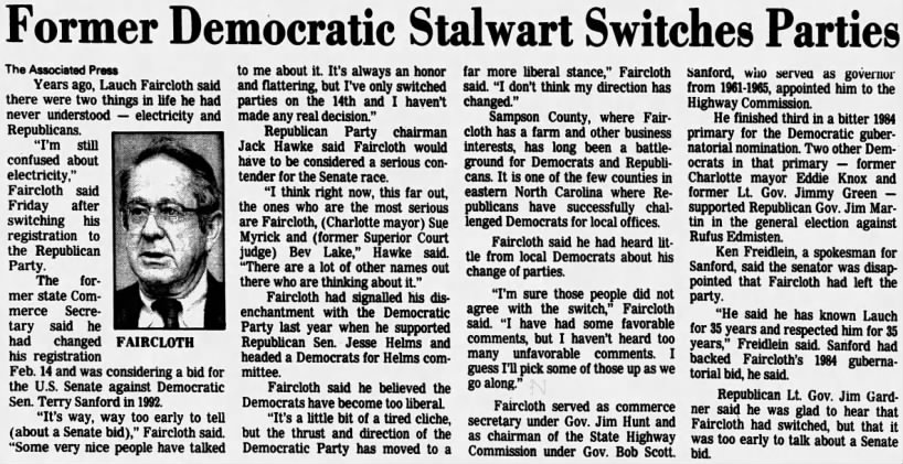 Former Democratic Stalwart Switches Parties