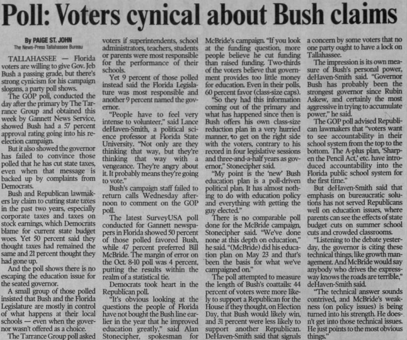Voters cynical about Bush claims