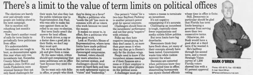 There's a limit to the value of term limits on political offices