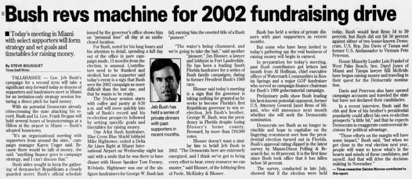Bush revs machine for 2002 fundraising drive