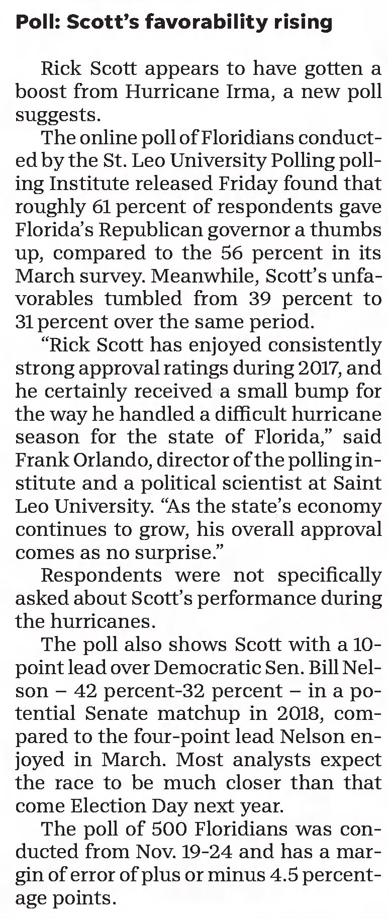 Poll: Scott's favorability rising