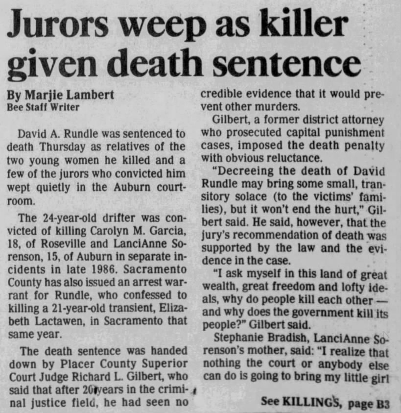 Jurors weep as killer given death sentence