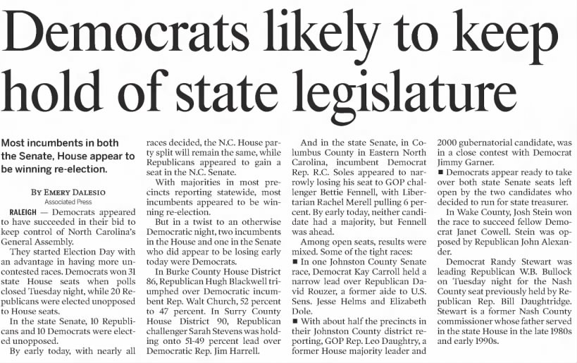 Democrats likely to keep hold of state legislature 