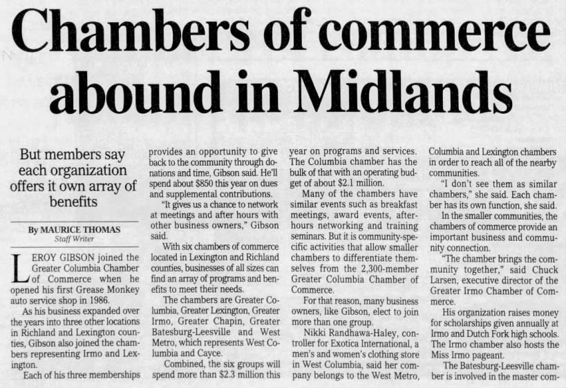 Chambers of commerce abound in Midlands