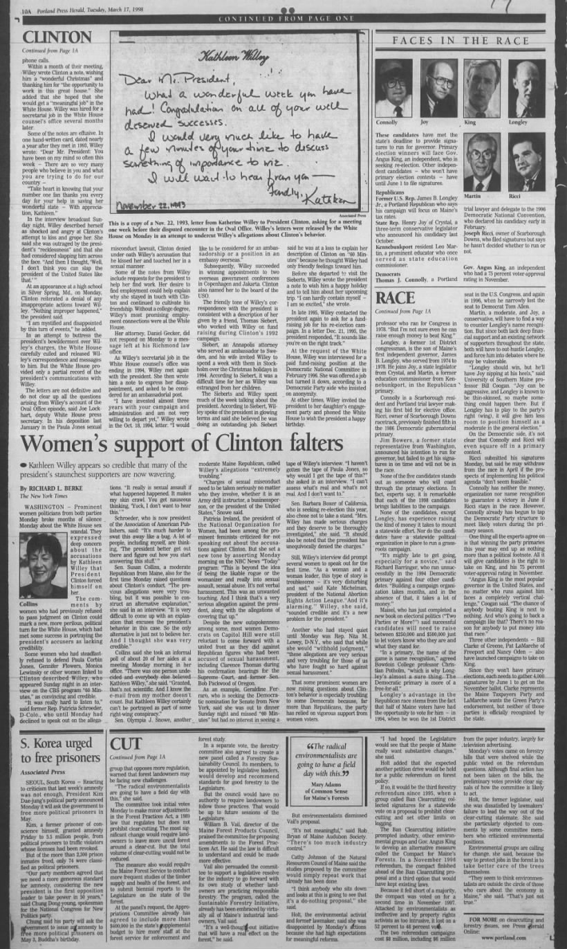 Portland Press Herald 17 March 1998